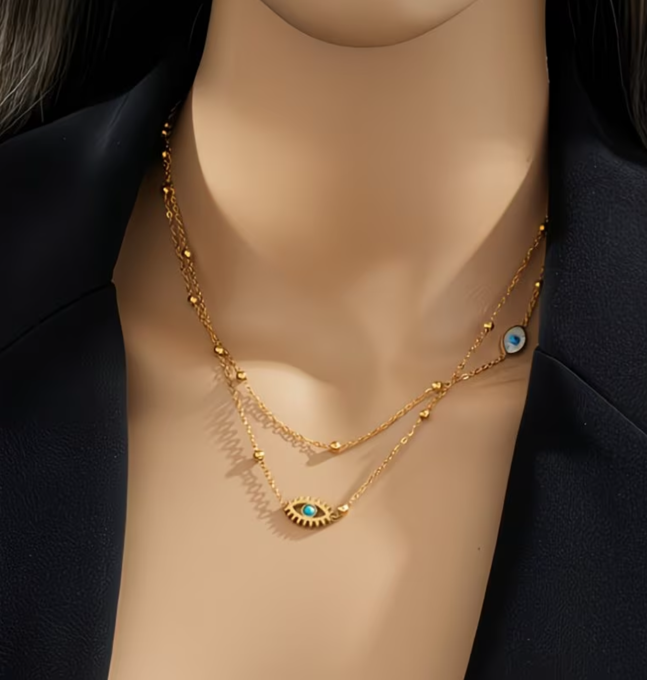 Collar doble ojo turco