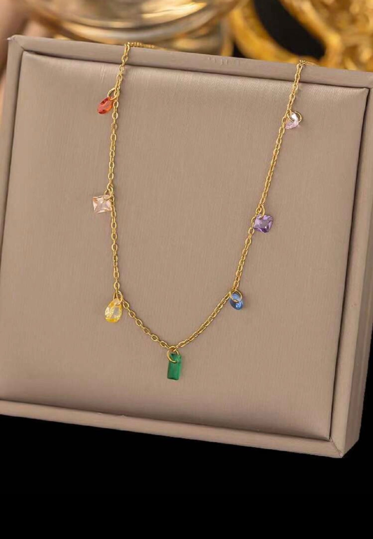 Rainbow Stone Necklace